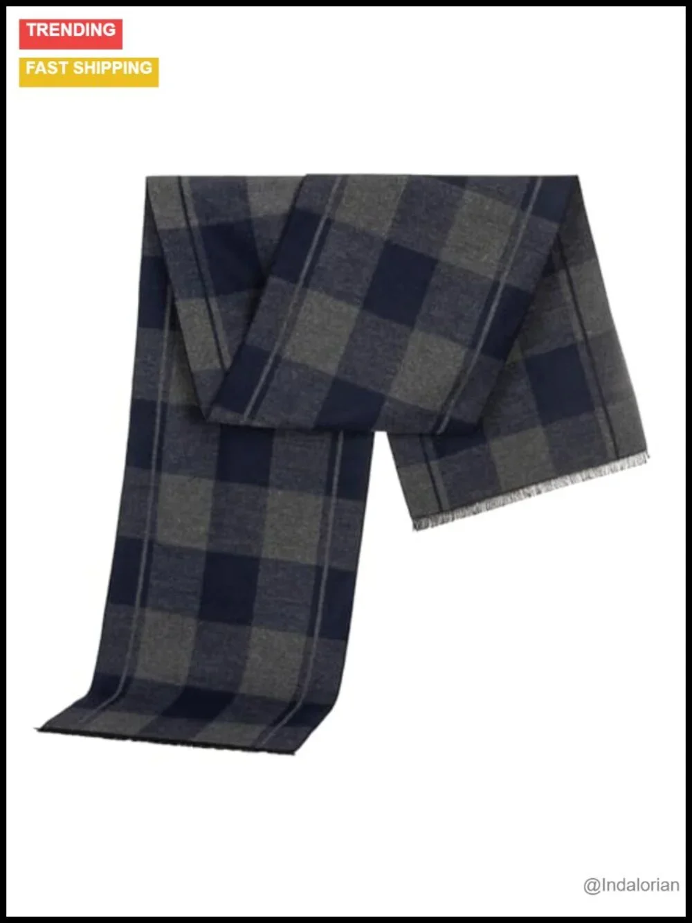 Winter Plaid Scarf Thick Warm Shawl Long Tartan Scarf